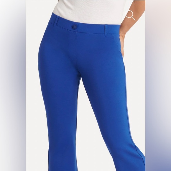 Betabrand Straight Leg Pants Women's Medium Long Royal Blue Stretch‎ Mid-rise - Picture 4 of 10